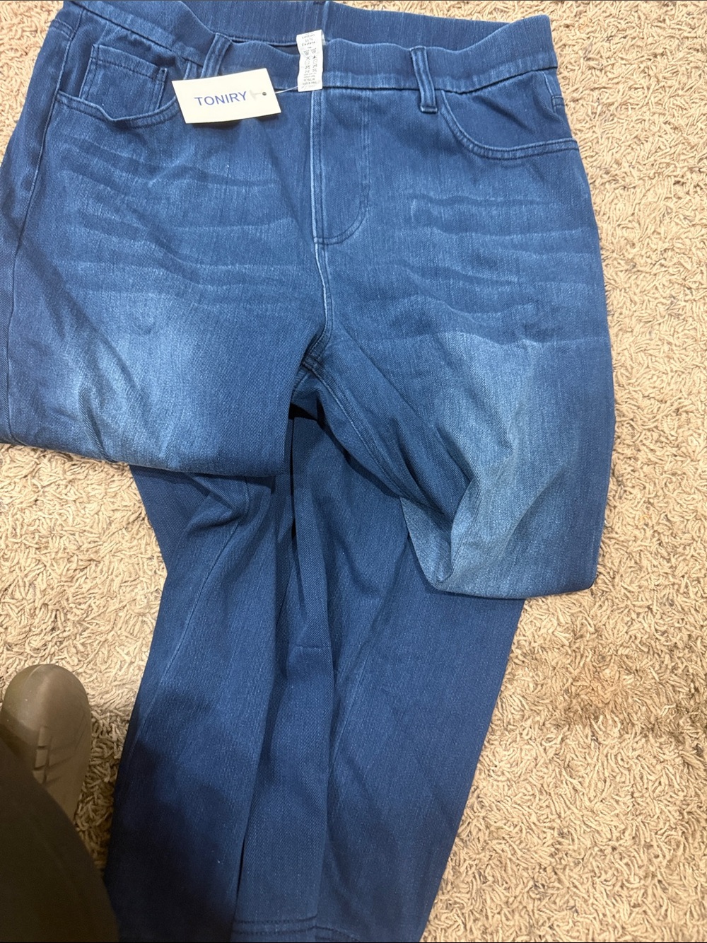Women's Blue Stretch Jeggings - Slim Fit Denim Look